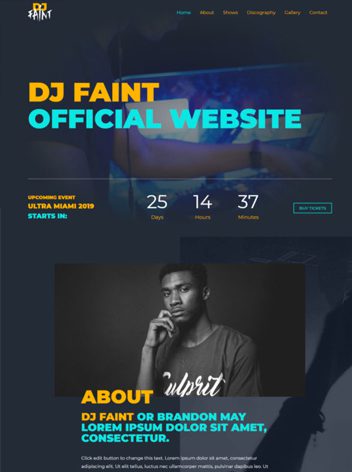 website portfolio DJ music website
