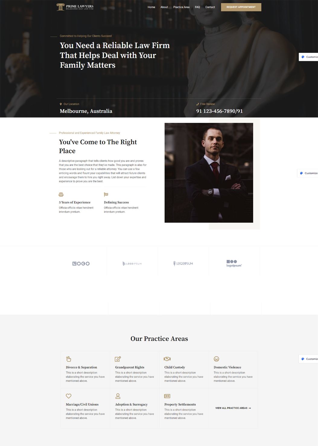 family lawyer portfolio web design